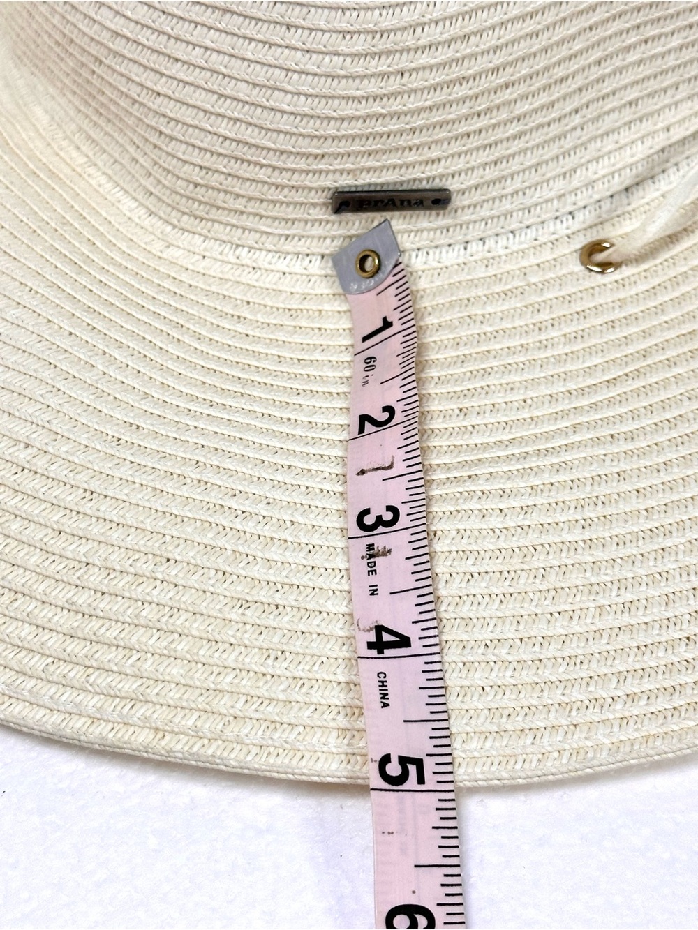 Prana Bright Egg Shell Colored Genevieve Wide Brim Straw Sun Hat - Picture 12 of 13
